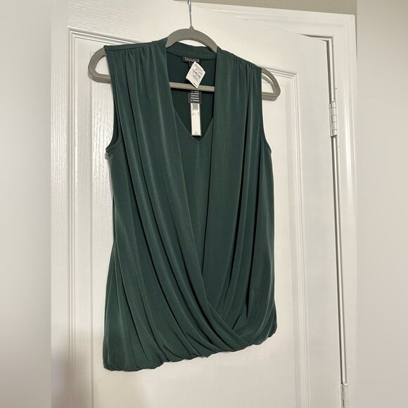 Tahari Tops - NWT Tahari green sleeveless wrap top